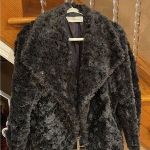 Tahari Charcoal Teddy Jacket